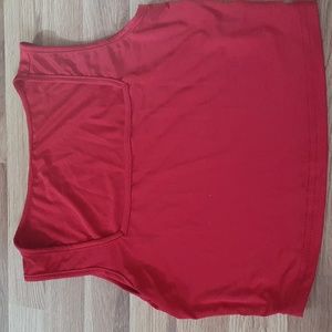 Shein Red Square Neck Cropped Tank Top